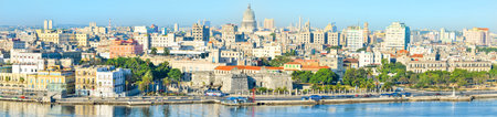 Panoramic view of Old Havana including most of its famous landmarksのeditorial素材