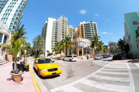 Hotels near Ocean Drive at Miami Beachのeditorial素材