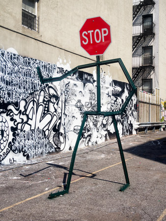 Street art at a parking lot in New York Cityのeditorial素材