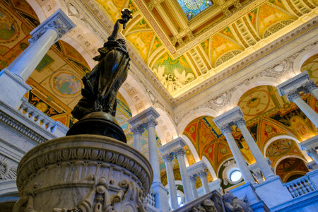 Interior of the Library of Congress in Washington D.C.のeditorial素材