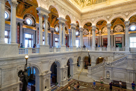 Interior of the Library of Congress in Washington D.C.のeditorial素材