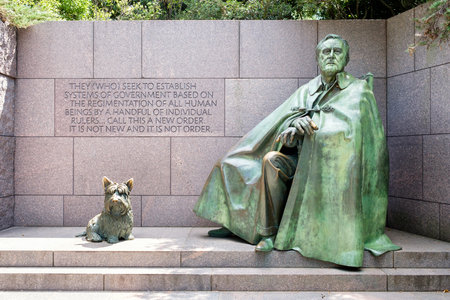 Detail of the Franklin Delano Roosevelt Memorial in Washington D.C.のeditorial素材