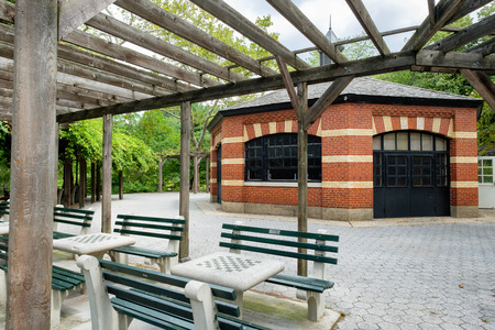 The Chess and Checkers House at Central Park in New York Cityの写真素材