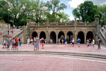 The Bethesda Terrace at Central Park in New York Cityのeditorial素材