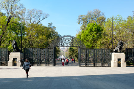 The lions gate entrance to the Chapultepec Park in Mexico City