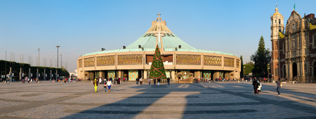 High resolution panoramic view of the Basilica of Guadalupe in Mexico Cityのeditorial素材