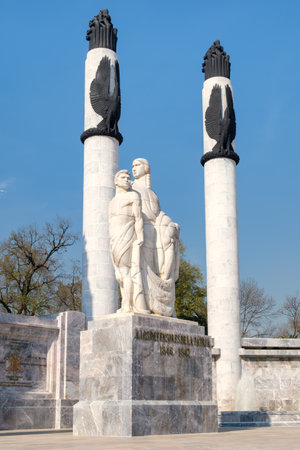 Monument dedicated to the young heroes fallen defending Chapultepec castle during the Mexican-American warのeditorial素材