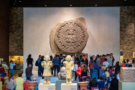 The Aztec Calendar or Stone of the Sun at the National Museum of Anthropology in Mexico City