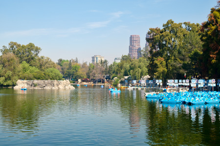 Lake at Chapultepec Park in Mexico Cityの写真素材