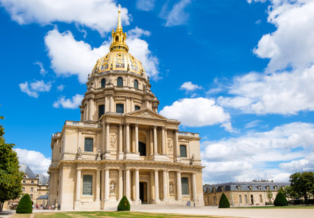 The church at Les Invalides in Paris, the location of Napoleon's tombのeditorial素材