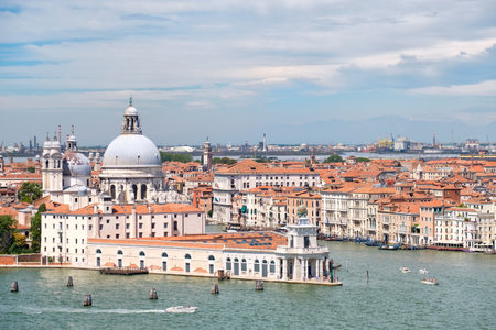 The Grand Canal and the Basilica di Santa Maria della Salute in Venice, Italyのeditorial素材