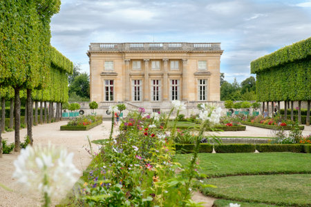 The Petit Trianon chateau on the grounds of the Palace of Versailles near Parisのeditorial素材