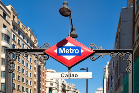 The Callao subway station at Gran Via in Madridのeditorial素材