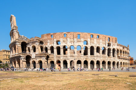 The ruins of the Colosseum , a worldwide known symbol of Rome