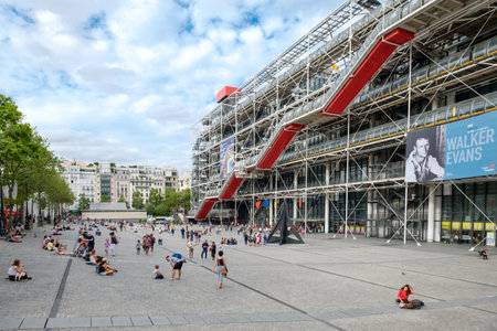 The Centre Georges Pompidou, a famous modern art museum in Parisのeditorial素材