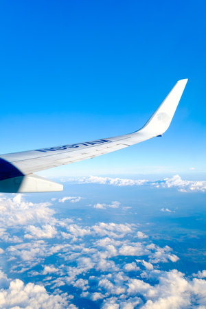 MEXICO CITY,MEXICO - JULY 18,2018 : Aeromexico plane in flight