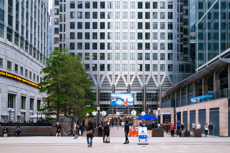 Canary Wharf, the business and financial center of Londonのeditorial素材