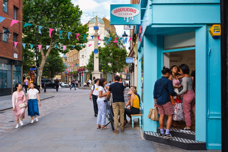 Street scene at the trendy Seven Dials area in central London