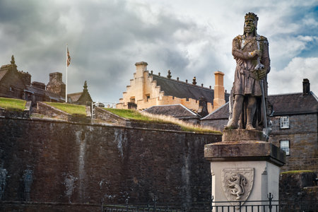 Ancient statue of Robert the Bruce at Stirling Castle in Scotlandのeditorial素材