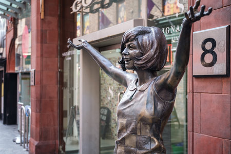 Statue of Cilla Black outside the Cavern Club at Mathew Street in Liverpoolのeditorial素材