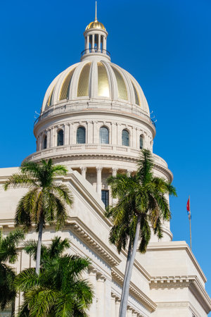 The recently restored Capitol building, a symbol of the city of Havanaのeditorial素材