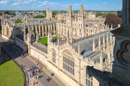 The All Souls College at the University of Oxford on a beautiful sumnmer dayの写真素材