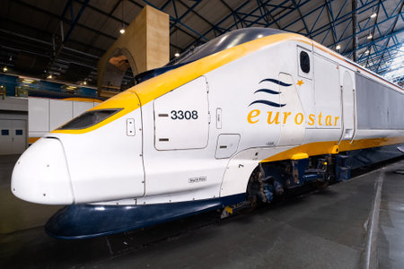 YORK,UK - AUGUST 12,2019 : Eurostar Class 373 trains at the National Railway Museum in Yorkのeditorial素材