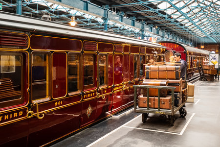 YORK,UK - AUGUST 12,2019 : Train carriage at the National Railway Museum in Yorkのeditorial素材