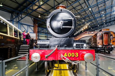 YORK,UK - AUGUST 12,2019 : Steam locomotive at the National Railway Museum in York