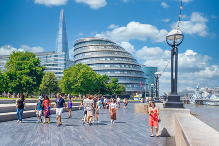 Summer in London with a view of the City Hall and The Shardのeditorial素材