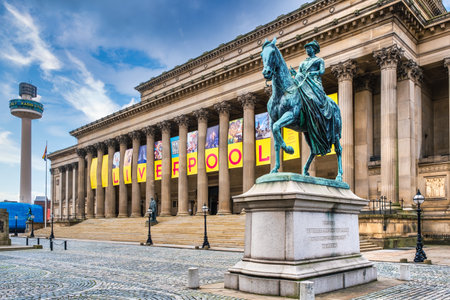 St George's Hall, a landmark venue at the Liverpool city centerのeditorial素材