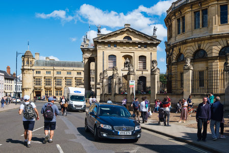 Urban scene next to the Sheldonian Theatre in the city of Oxfordのeditorial素材