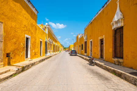 The yellow city of Izamal in Yucatan, Mexicoの写真素材