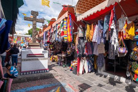 El Parian , the largest traditional handicraft market in Puebla, Mexico