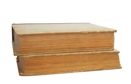 two vintage books - pure white backgroundの写真素材