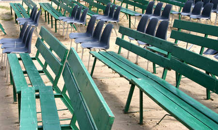 outdoor empty seatsの写真素材