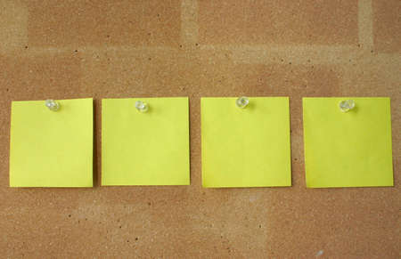 post-it notes pinned in line