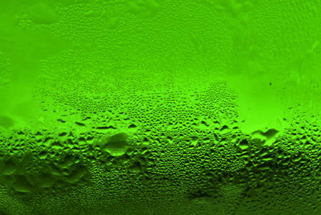 waterdrops on green glassの写真素材