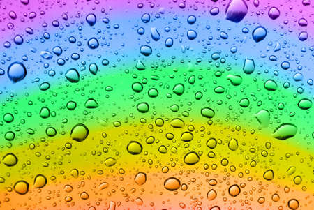 close-up of rainbow water dropsの写真素材