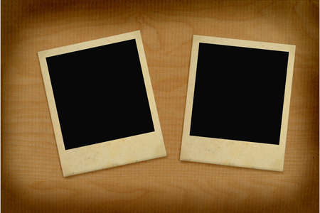 two vintage photo framesの写真素材