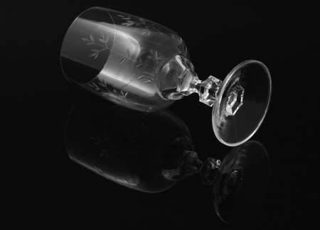 wine glass on blackの写真素材