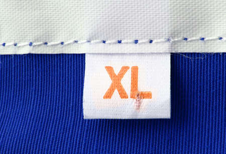 real macro of XL size clothing labelの写真素材