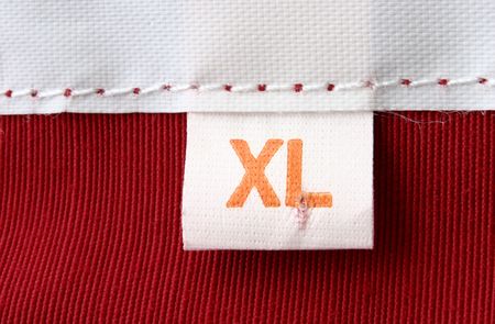 real macro of clothing label - SIZE XLの写真素材