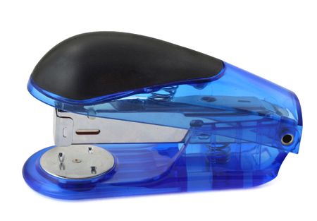 close-up of stapler isolated on white background