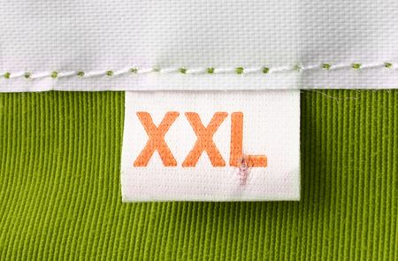 real macro of XXL size clothing labelの写真素材