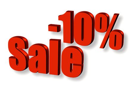 red sale word with shadow against white background, there is no infringement of trademark copyright