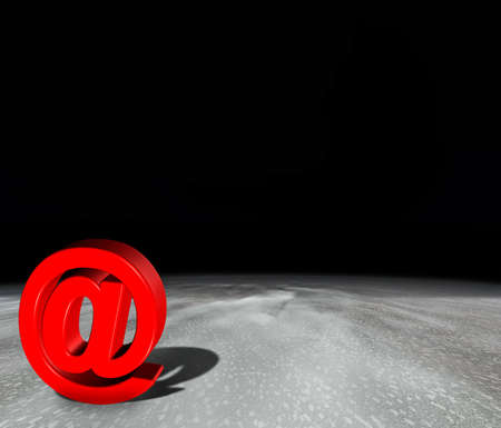 3d at symbol with shadow on abstract planetの写真素材