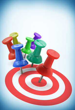 target concept - red thumbtack placed in the centre