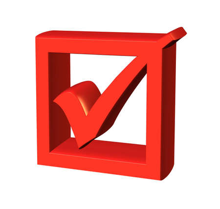 3d checkbox isolated on white backgroundの写真素材