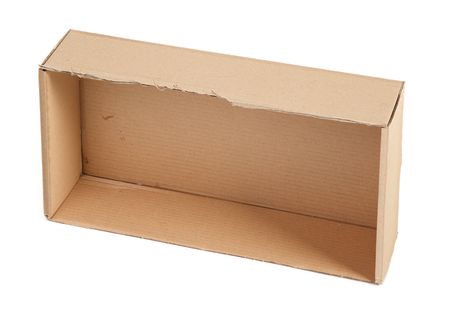 cardboard box without a lid on white background